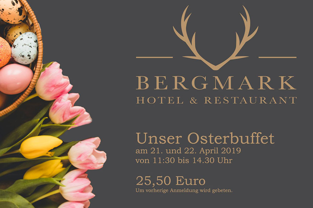 Ostersonntag und -montag bieten wir von 11.30 - 14.30 Uhr unser Osterbuffet an.